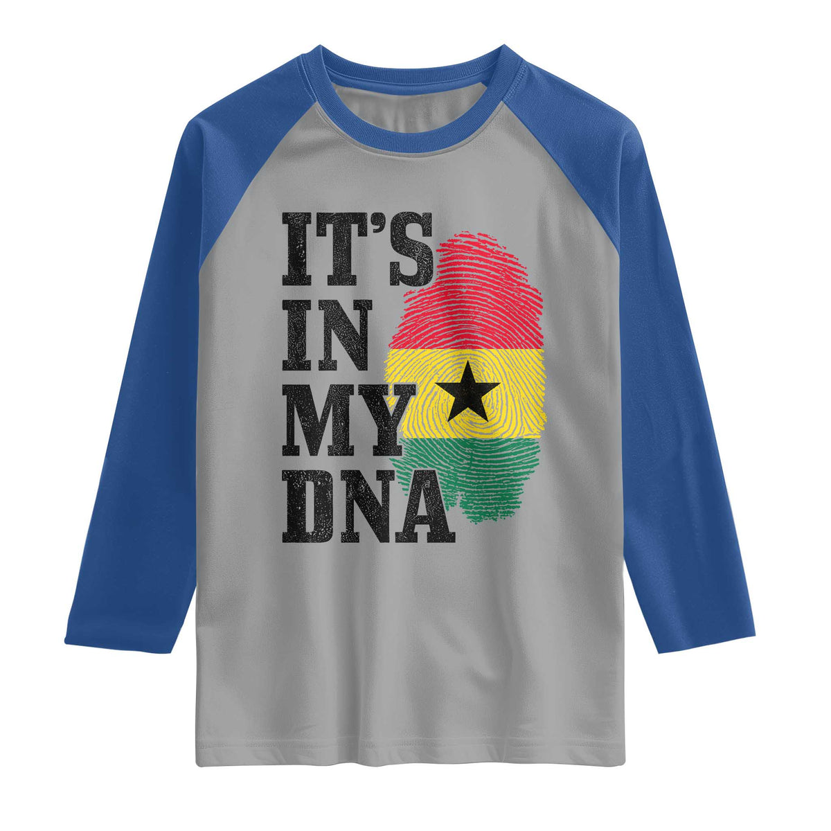 Its In My DNA Ghana Raglan Shirt Fingerprint Flag Proud Ghanaian Heritage Ghanese Roots