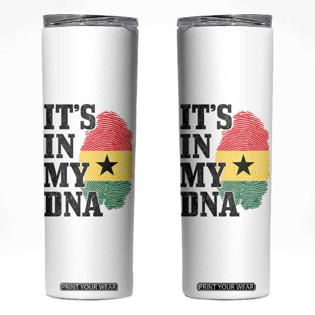 Its In My DNA Ghana Skinny Tumbler Fingerprint Flag Proud Ghanaian Heritage Ghanese Roots