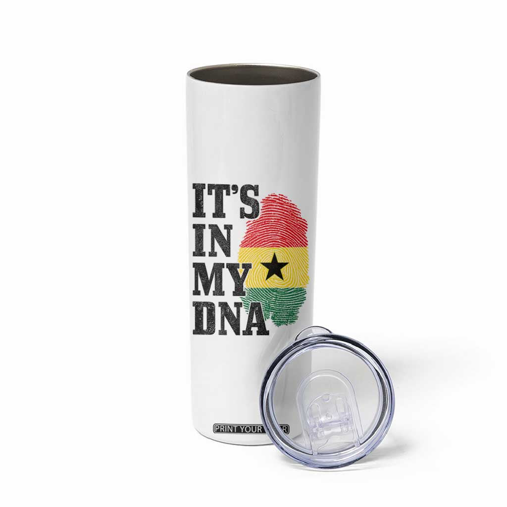 Its In My DNA Ghana Skinny Tumbler Fingerprint Flag Proud Ghanaian Heritage Ghanese Roots