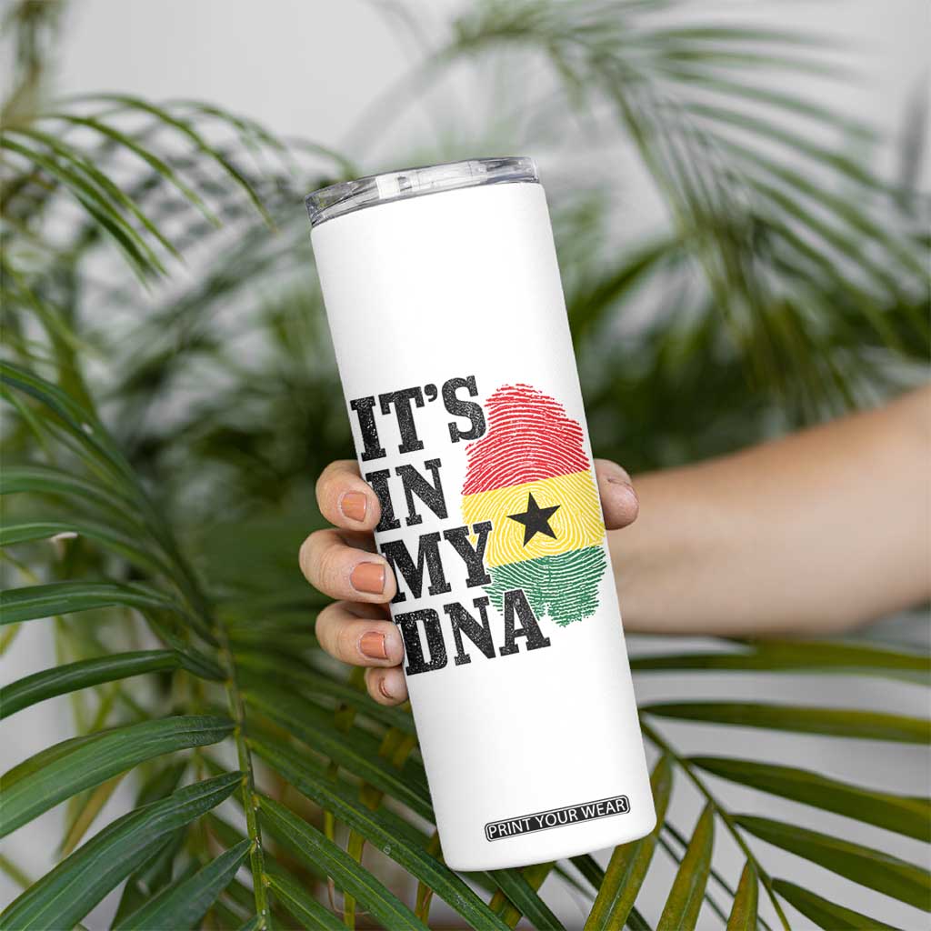 Its In My DNA Ghana Skinny Tumbler Fingerprint Flag Proud Ghanaian Heritage Ghanese Roots