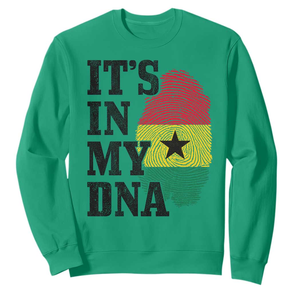 Its In My DNA Ghana Sweatshirt Fingerprint Flag Proud Ghanaian Heritage Ghanese Roots