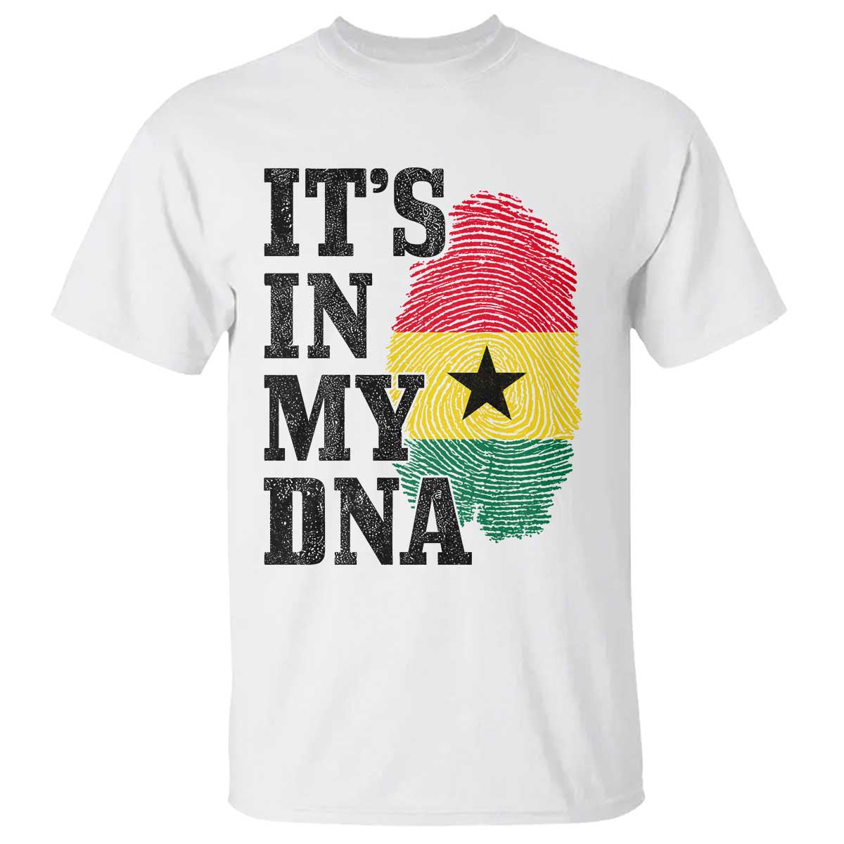 Its In My DNA Ghana T Shirt Fingerprint Flag Proud Ghanaian Heritage Ghanese Roots