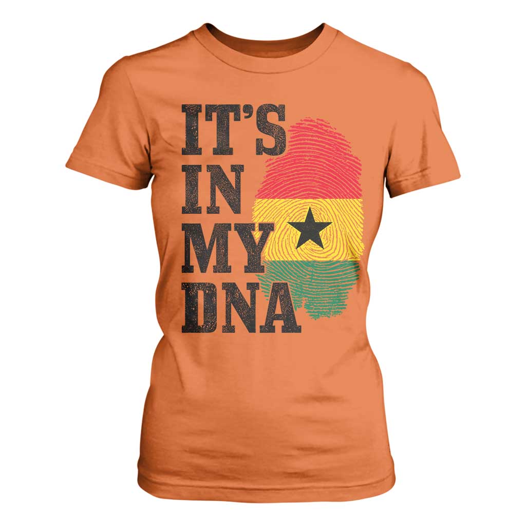 Its In My DNA Ghana T Shirt For Women Fingerprint Flag Proud Ghanaian Heritage Ghanese Roots