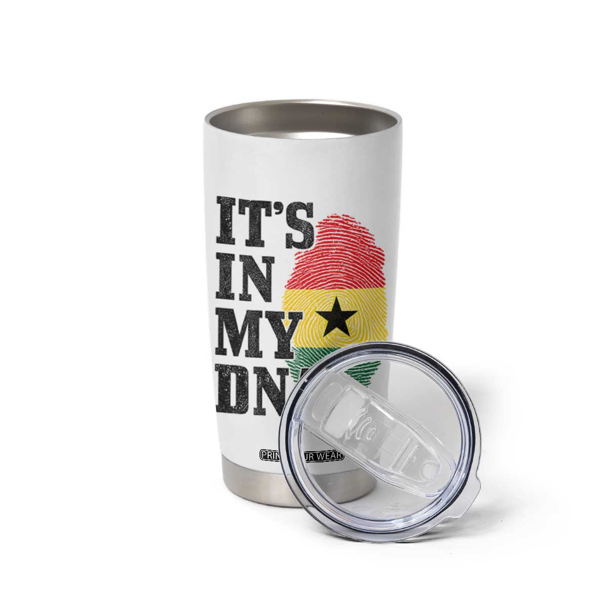 Its In My DNA Ghana Tumbler Cup Fingerprint Flag Proud Ghanaian Heritage Ghanese Roots