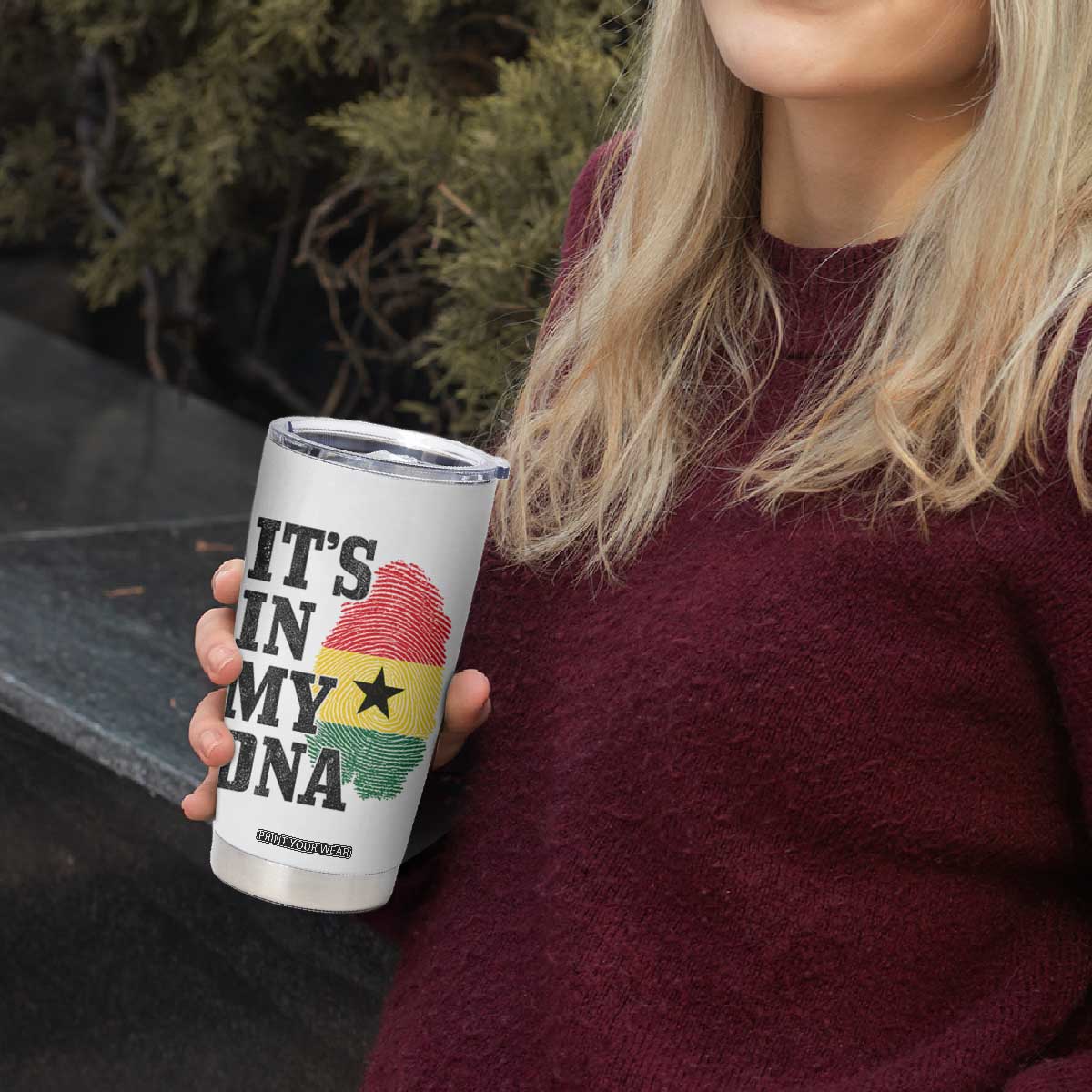 Its In My DNA Ghana Tumbler Cup Fingerprint Flag Proud Ghanaian Heritage Ghanese Roots