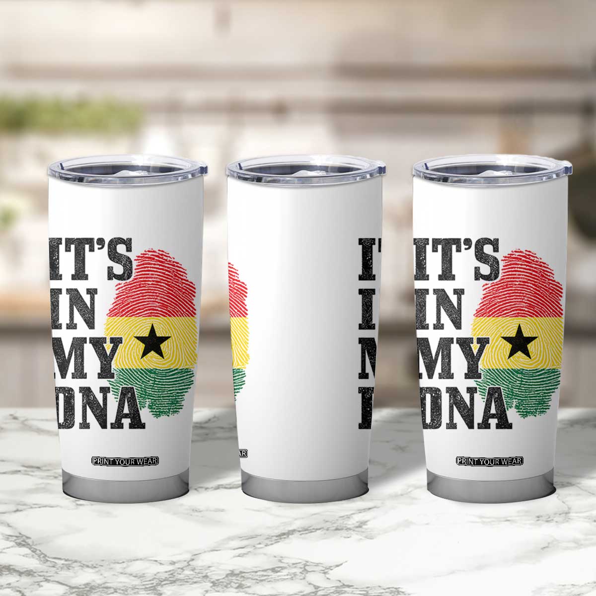 Its In My DNA Ghana Tumbler Cup Fingerprint Flag Proud Ghanaian Heritage Ghanese Roots