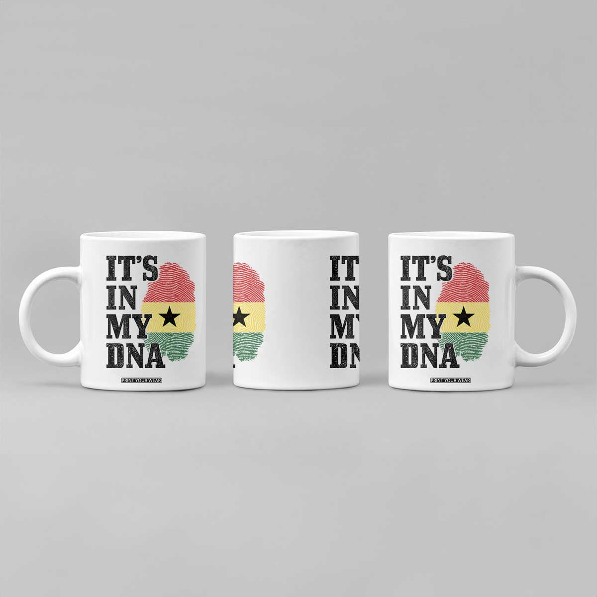 Its In My DNA Ghana Coffee Mug Fingerprint Flag Proud Ghanaian Heritage Ghanese Roots
