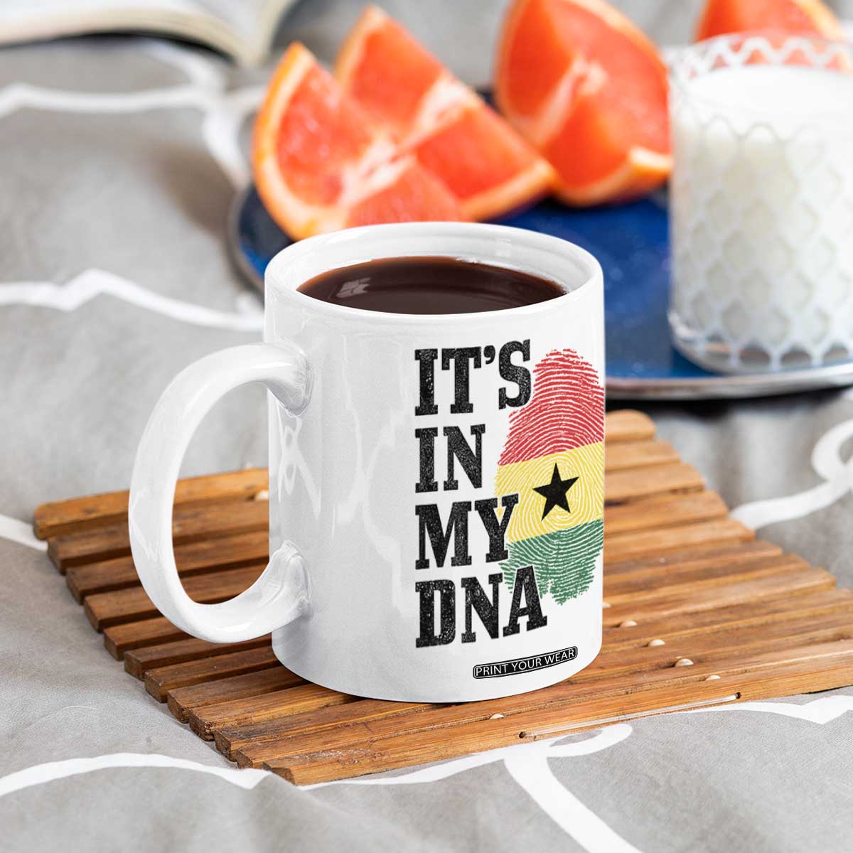 Its In My DNA Ghana Coffee Mug Fingerprint Flag Proud Ghanaian Heritage Ghanese Roots