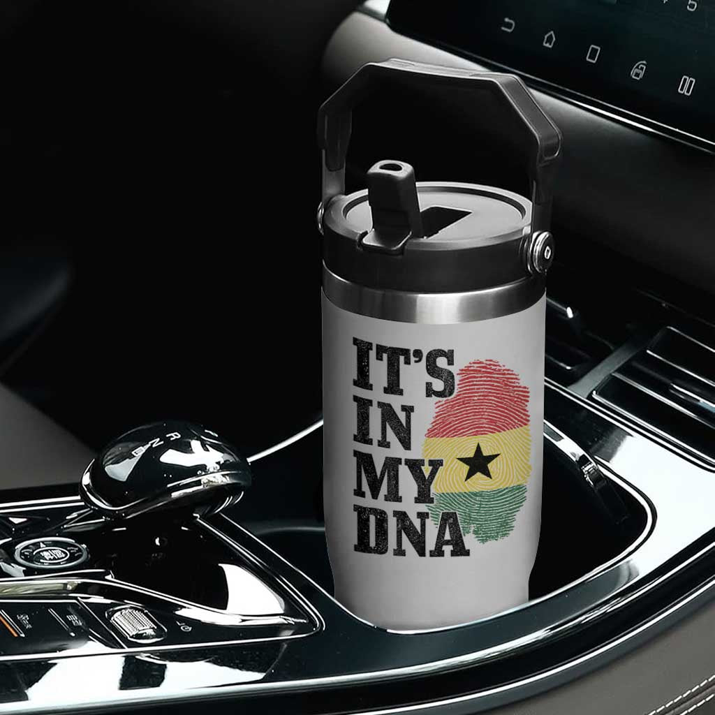 Its In My DNA Ghana Flip Straw Tumbler Fingerprint Flag Proud Ghanaian Heritage Ghanese Roots
