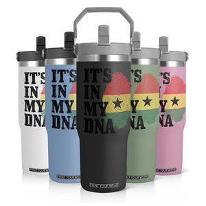 Its In My DNA Ghana Flip Straw Tumbler Fingerprint Flag Proud Ghanaian Heritage Ghanese Roots