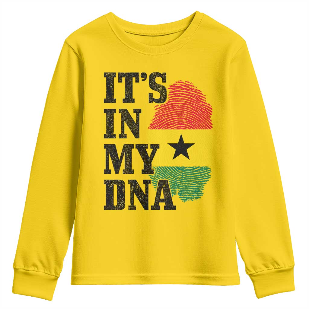 Its In My DNA Ghana Youth Sweatshirt Fingerprint Flag Proud Ghanaian Heritage Ghanese Roots