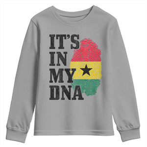 Its In My DNA Ghana Youth Sweatshirt Fingerprint Flag Proud Ghanaian Heritage Ghanese Roots