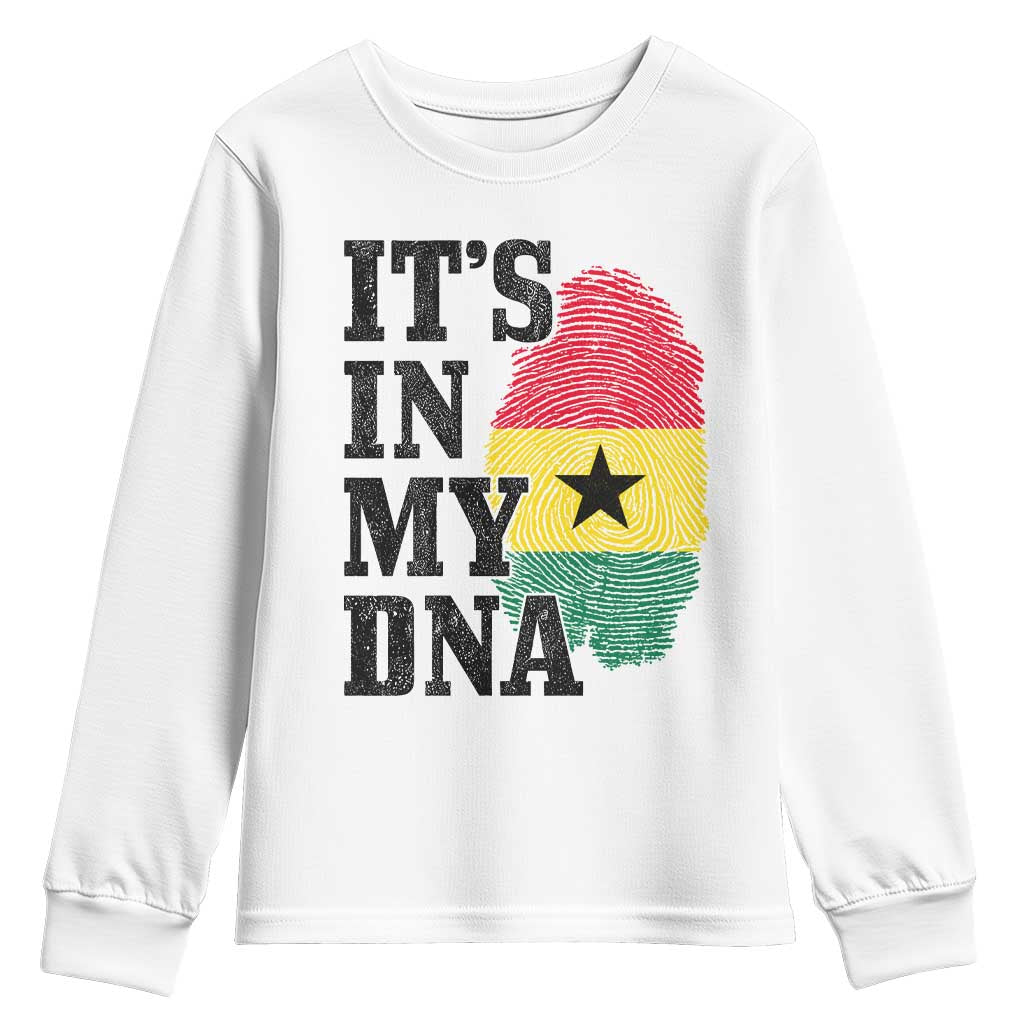 Its In My DNA Ghana Youth Sweatshirt Fingerprint Flag Proud Ghanaian Heritage Ghanese Roots