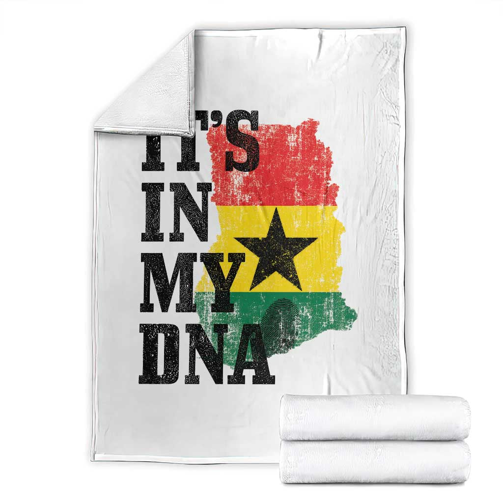 Its In My DNA Ghana Throw Blanket Proud Ghanaian Heritage Ghanese Roots Vintage Ghana Map Flag