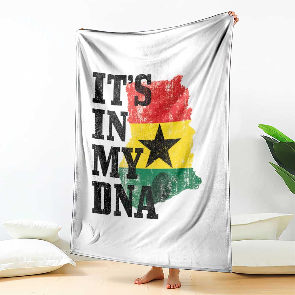 Its In My DNA Ghana Throw Blanket Proud Ghanaian Heritage Ghanese Roots Vintage Ghana Map Flag