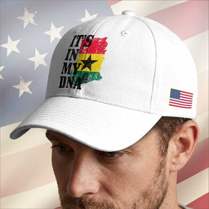 Its In My DNA Ghana Baseball Cap Proud Ghanaian Heritage Ghanese Roots Vintage Ghana Map Flag