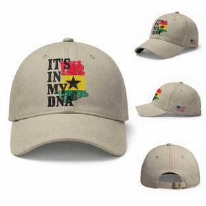 Its In My DNA Ghana Baseball Cap Proud Ghanaian Heritage Ghanese Roots Vintage Ghana Map Flag