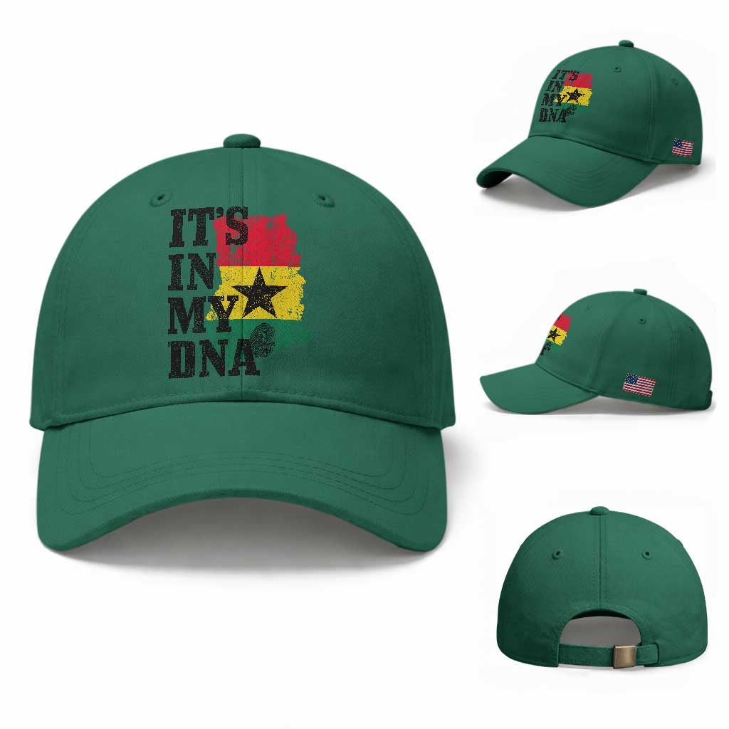 Its In My DNA Ghana Baseball Cap Proud Ghanaian Heritage Ghanese Roots Vintage Ghana Map Flag