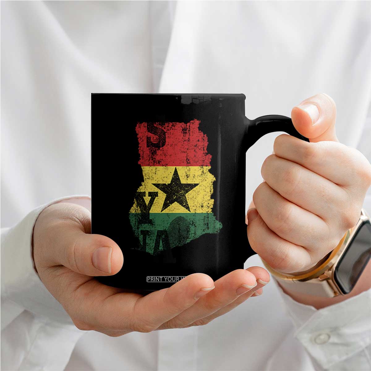 Its In My DNA Ghana Coffee Mug Proud Ghanaian Heritage Ghanese Roots Vintage Ghana Map Flag
