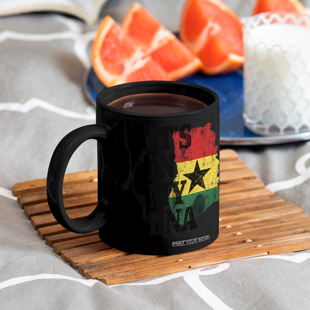 Its In My DNA Ghana Coffee Mug Proud Ghanaian Heritage Ghanese Roots Vintage Ghana Map Flag