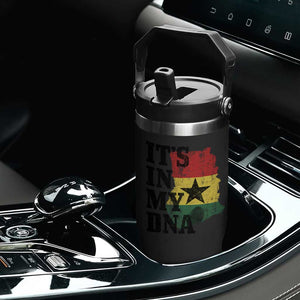 Its In My DNA Ghana Flip Straw Tumbler Proud Ghanaian Heritage Ghanese Roots Vintage Ghana Map Flag