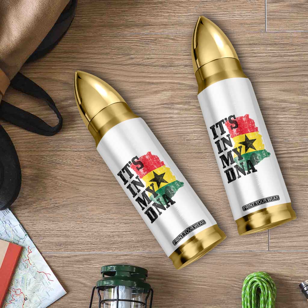Its In My DNA Ghana Bullet Tumbler Proud Ghanaian Heritage Ghanese Roots Vintage Ghana Map Flag