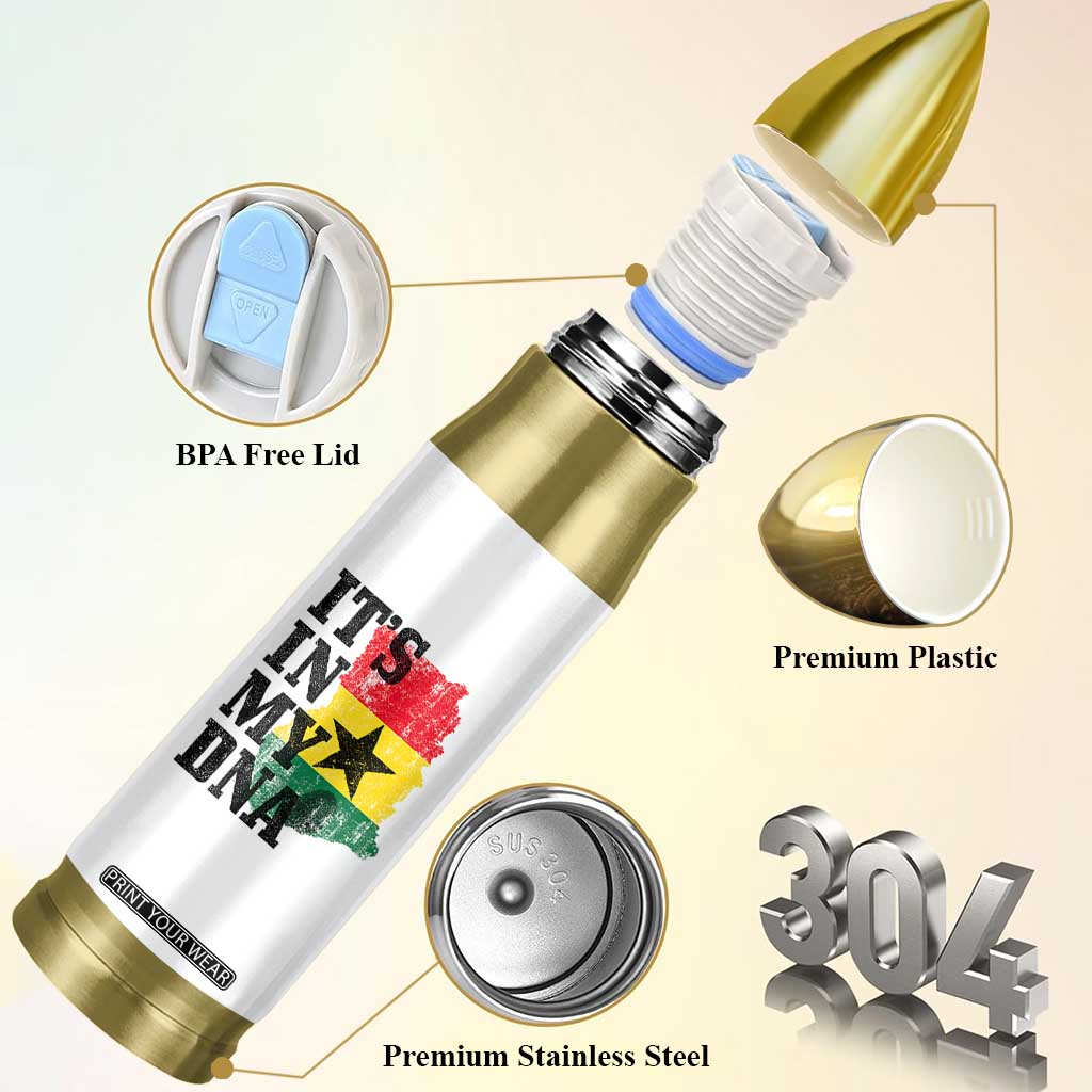 Its In My DNA Ghana Bullet Tumbler Proud Ghanaian Heritage Ghanese Roots Vintage Ghana Map Flag