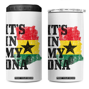 Its In My DNA Ghana 4 in 1 Can Cooler Tumbler Proud Ghanaian Heritage Ghanese Roots Vintage Ghana Map Flag