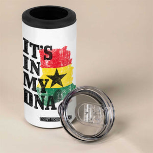 Its In My DNA Ghana 4 in 1 Can Cooler Tumbler Proud Ghanaian Heritage Ghanese Roots Vintage Ghana Map Flag
