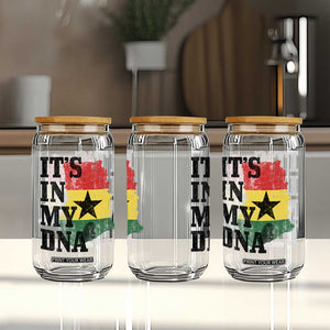 Its In My DNA Ghana Glass Can Proud Ghanaian Heritage Ghanese Roots Vintage Ghana Map Flag