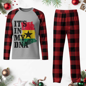 Its In My DNA Ghana Plaid Pajama Set Proud Ghanaian Heritage Ghanese Roots Vintage Ghana Map Flag
