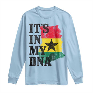 Its In My DNA Ghana Long Sleeve Shirt Proud Ghanaian Heritage Ghanese Roots Vintage Ghana Map Flag