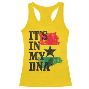 Its In My DNA Ghana Racerback Tank Top Proud Ghanaian Heritage Ghanese Roots Vintage Ghana Map Flag