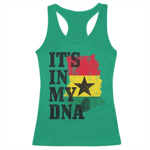 Its In My DNA Ghana Racerback Tank Top Proud Ghanaian Heritage Ghanese Roots Vintage Ghana Map Flag