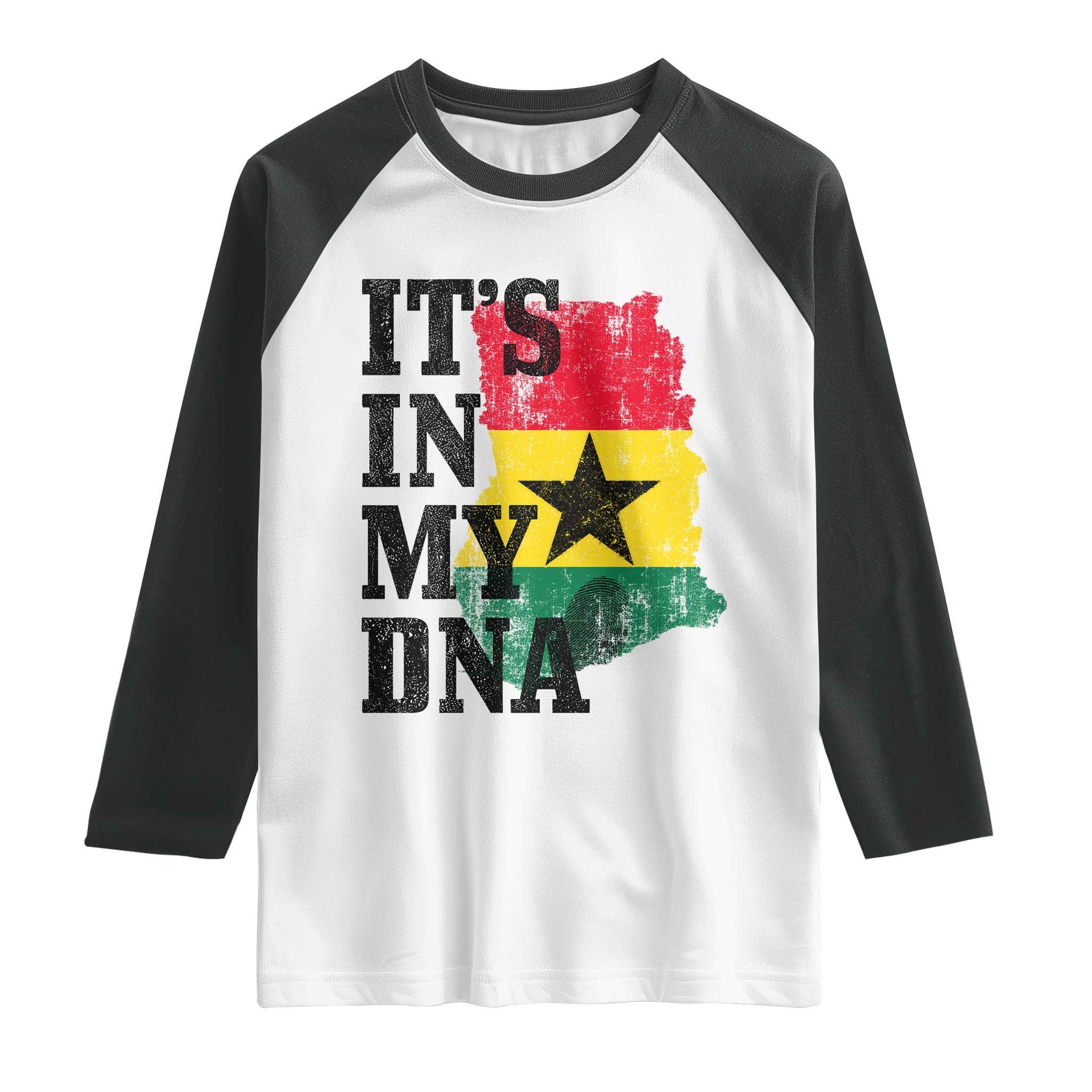 Its In My DNA Ghana Raglan Shirt Proud Ghanaian Heritage Ghanese Roots Vintage Ghana Map Flag TS10 White Black Print Your Wear