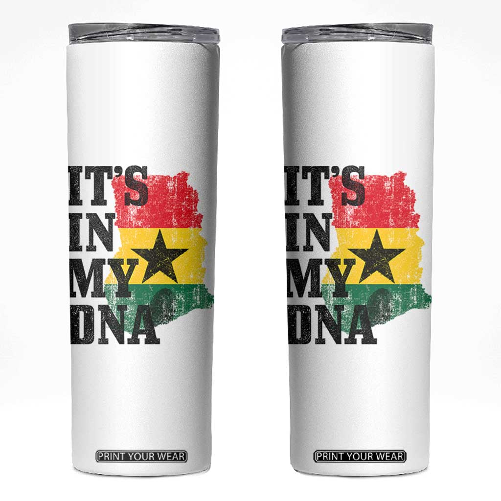 Its In My DNA Ghana Skinny Tumbler Proud Ghanaian Heritage Ghanese Roots Vintage Ghana Map Flag
