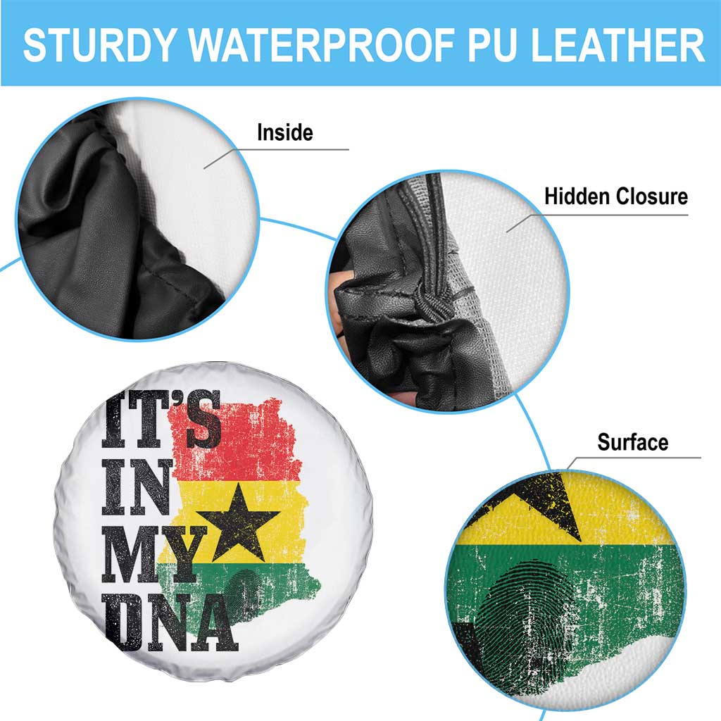Its In My DNA Ghana Spare Tire Cover Proud Ghanaian Heritage Ghanese Roots Vintage Ghana Map Flag