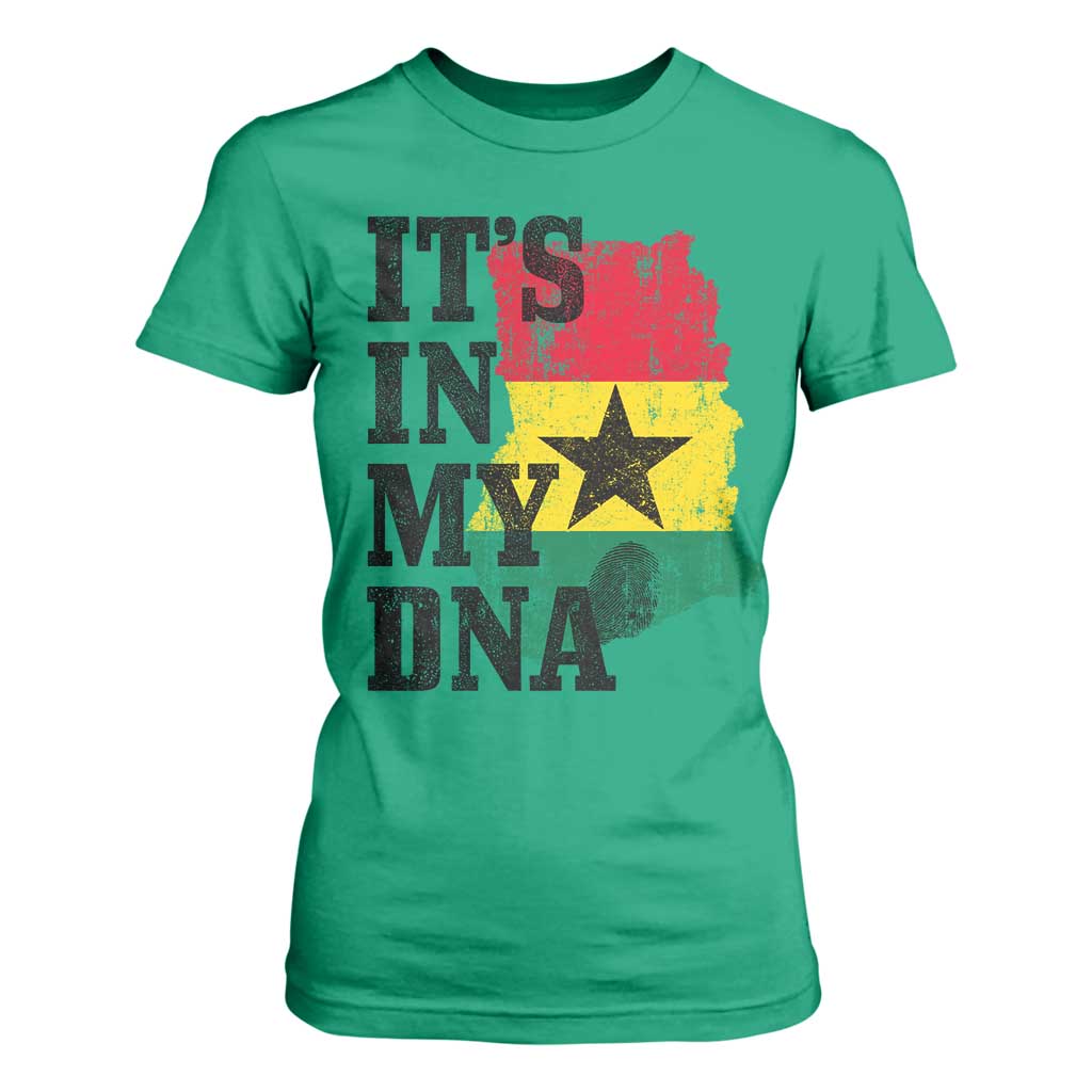 Its In My DNA Ghana T Shirt For Women Proud Ghanaian Heritage Ghanese Roots Vintage Ghana Map Flag