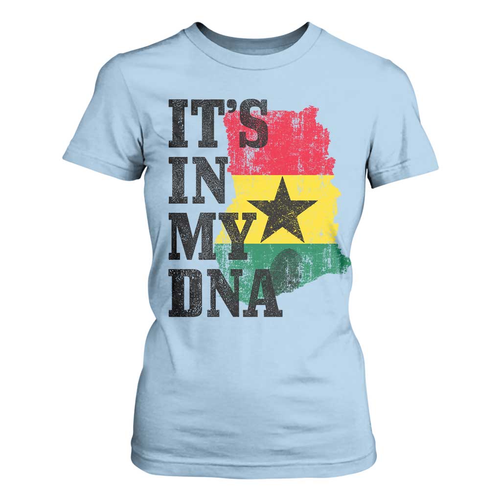 Its In My DNA Ghana T Shirt For Women Proud Ghanaian Heritage Ghanese Roots Vintage Ghana Map Flag