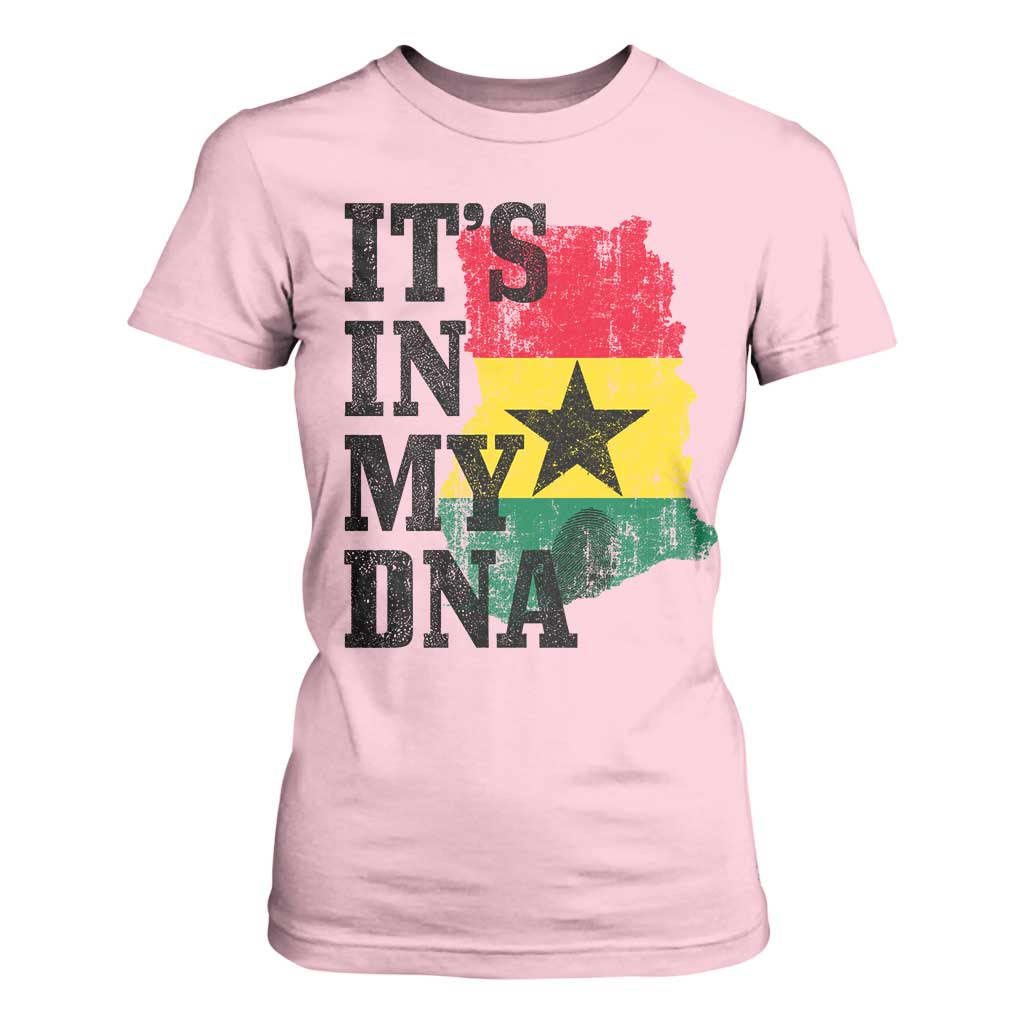 Its In My DNA Ghana T Shirt For Women Proud Ghanaian Heritage Ghanese Roots Vintage Ghana Map Flag