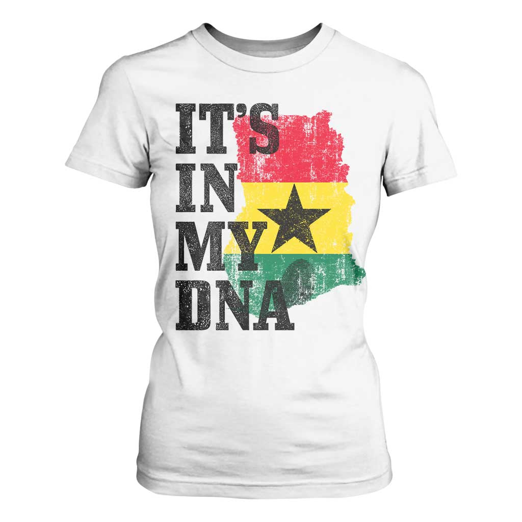 Its In My DNA Ghana T Shirt For Women Proud Ghanaian Heritage Ghanese Roots Vintage Ghana Map Flag