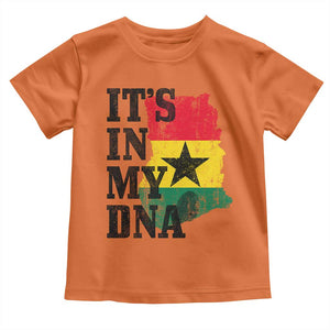 Its In My DNA Ghana Toddler T Shirt Proud Ghanaian Heritage Ghanese Roots Vintage Ghana Map Flag