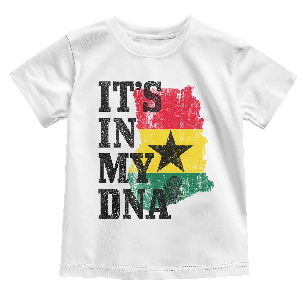 Its In My DNA Ghana Toddler T Shirt Proud Ghanaian Heritage Ghanese Roots Vintage Ghana Map Flag
