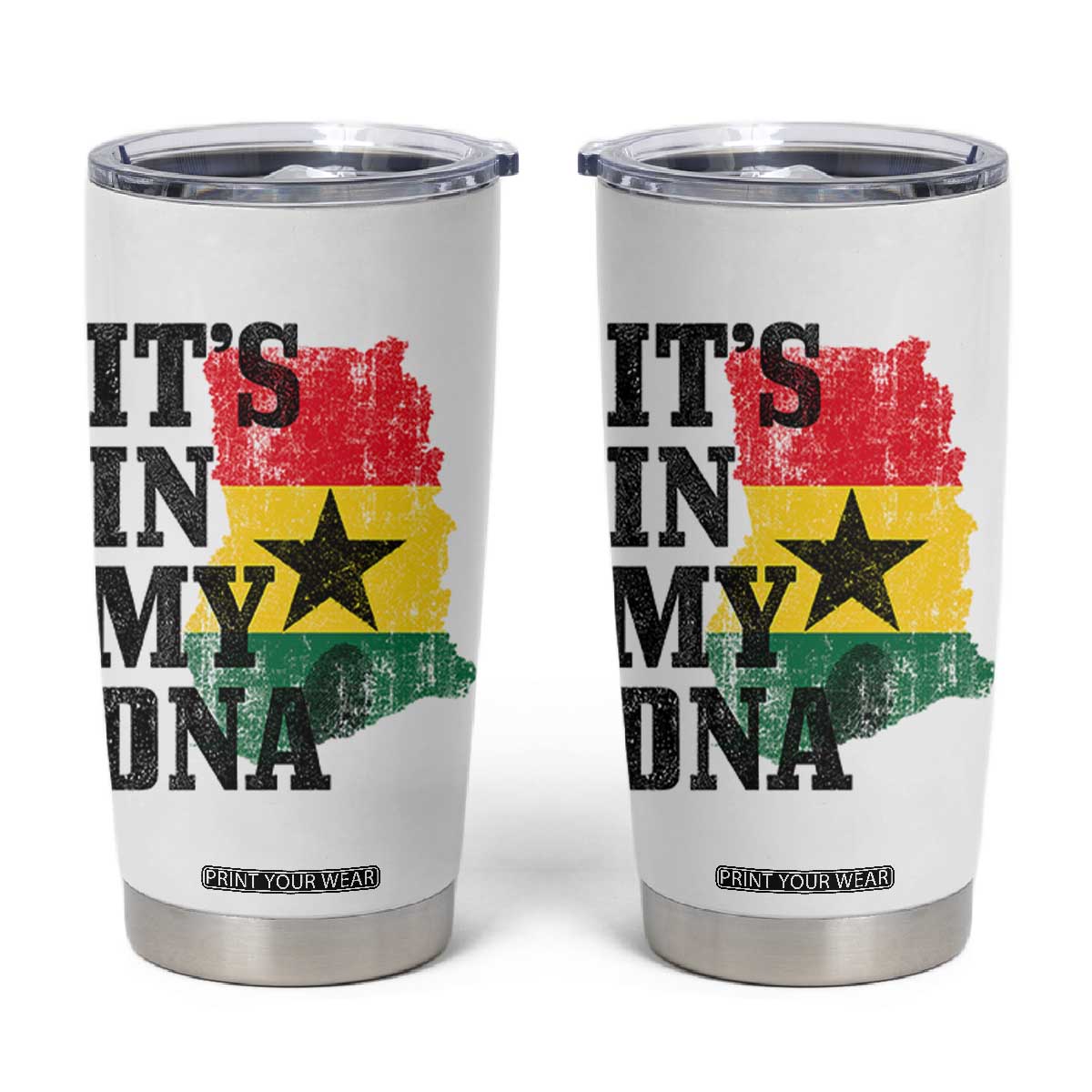Its In My DNA Ghana Tumbler Cup Proud Ghanaian Heritage Ghanese Roots Vintage Ghana Map Flag
