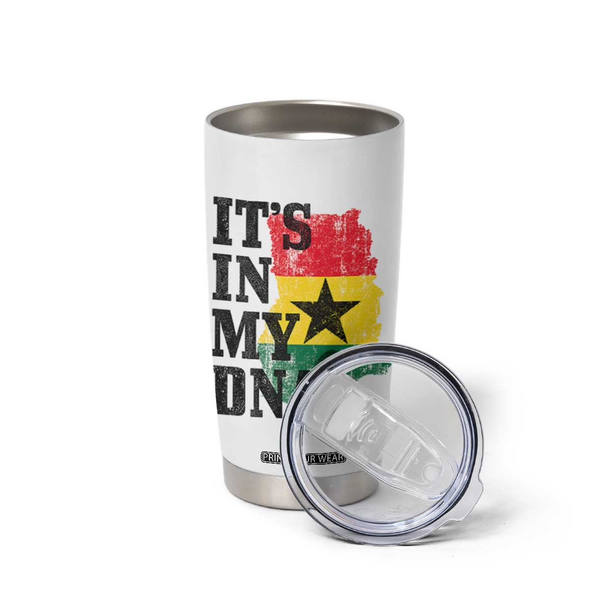Its In My DNA Ghana Tumbler Cup Proud Ghanaian Heritage Ghanese Roots Vintage Ghana Map Flag