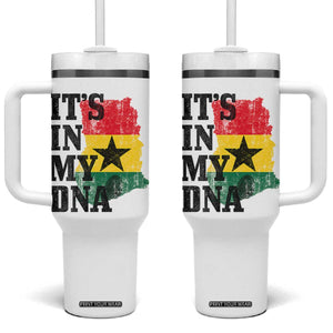 Its In My DNA Ghana Tumbler With Handle Proud Ghanaian Heritage Ghanese Roots Vintage Ghana Map Flag