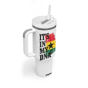 Its In My DNA Ghana Tumbler With Handle Proud Ghanaian Heritage Ghanese Roots Vintage Ghana Map Flag