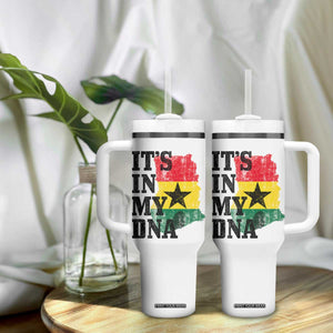 Its In My DNA Ghana Tumbler With Handle Proud Ghanaian Heritage Ghanese Roots Vintage Ghana Map Flag