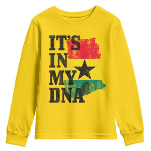 Its In My DNA Ghana Youth Sweatshirt Proud Ghanaian Heritage Ghanese Roots Vintage Ghana Map Flag
