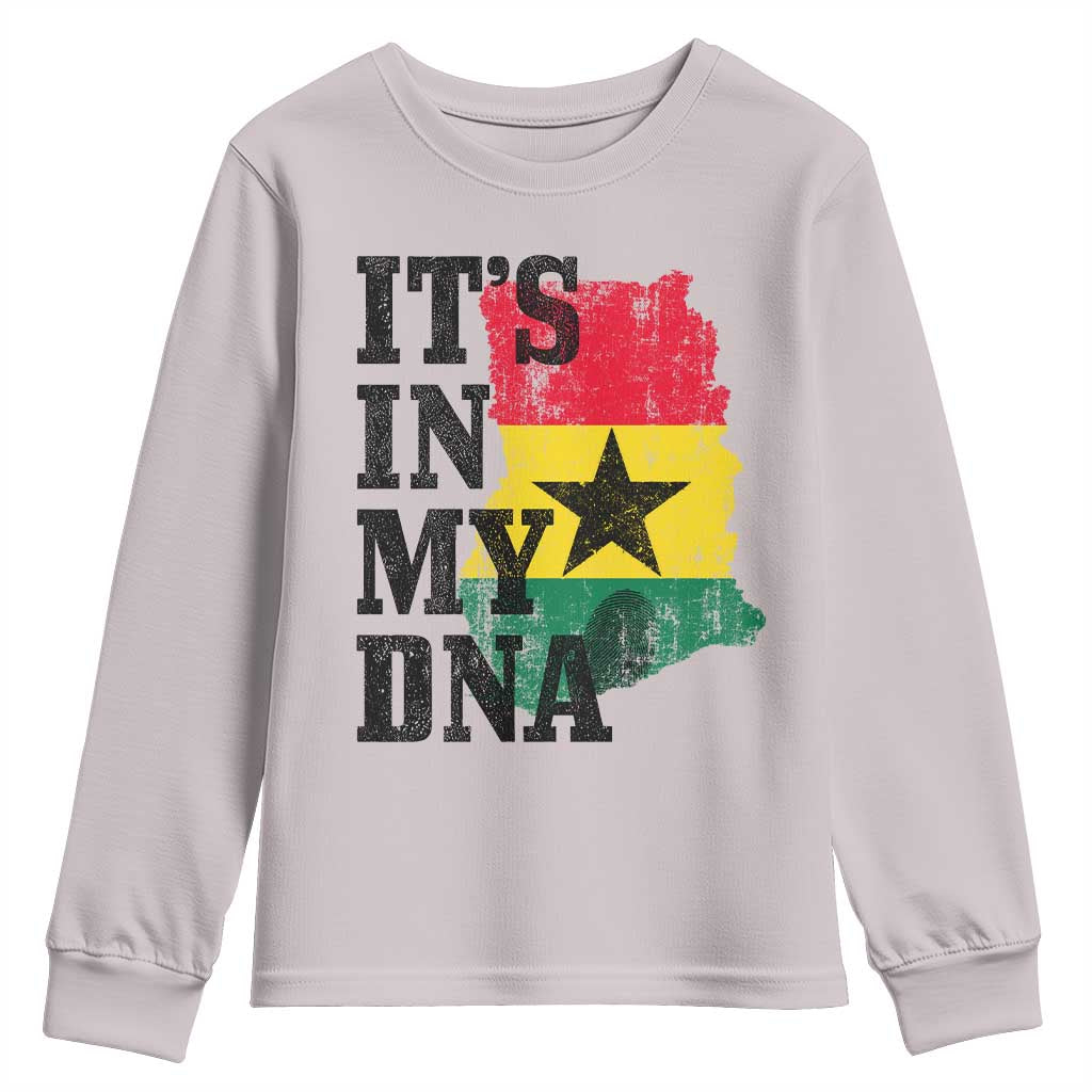 Its In My DNA Ghana Youth Sweatshirt Proud Ghanaian Heritage Ghanese Roots Vintage Ghana Map Flag